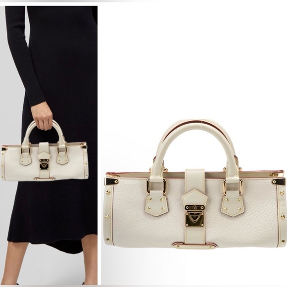 Authentic LOUIS VUITTON White Suhali Leather L'Epanoui PM Top Handle Bag - Picture 3 of 15